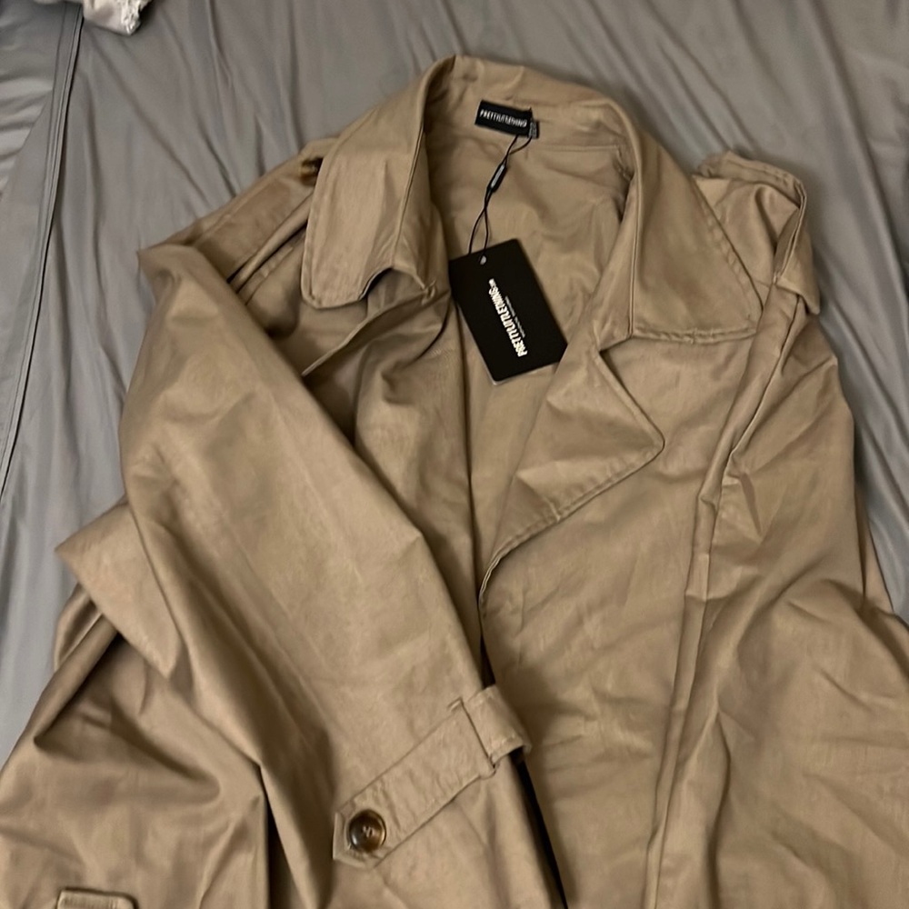 Plus Stone Women Oversized Trench Coat